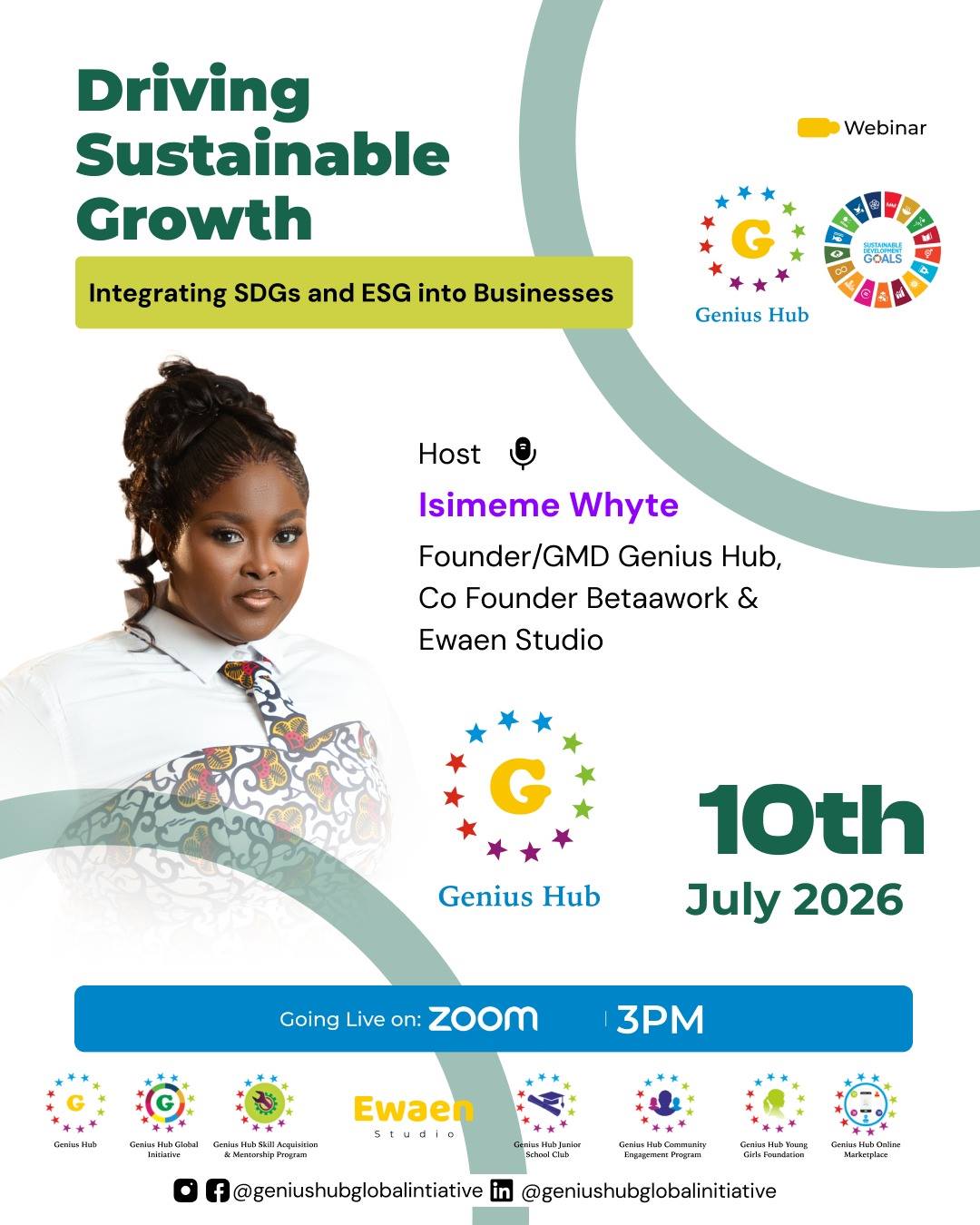 Genius Hub webinar host Isimeme Whyte